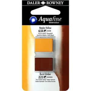 image:imageDalerRowney Aquafine Watercolor Paint Naples Yellow amp Burnt Umber