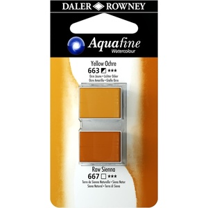 image:imageDalerRowney Aquafine Watercolor Paint Yellow Ochre amp Raw Sienna