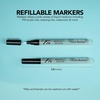 image:imageFW Mixed Media Paint Markers  Two Empty Markers with 24 mm Round Paint Marker Nibs  Empty Paint Pen 2Pack with Extra Nibs for Liquid Media  Medium Barrel Refillable Paint Pens for Bold Lines13MM Chisel  Marker