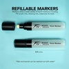 image:imageFW Mixed Media Paint Markers  Two Empty Markers with 24 mm Round Paint Marker Nibs  Empty Paint Pen 2Pack with Extra Nibs for Liquid Media  Medium Barrel Refillable Paint Pens for Bold Lines36MM Round  Markers