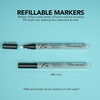 image:imageFW Mixed Media Paint Markers  Two Empty Markers with 24 mm Round Paint Marker Nibs  Empty Paint Pen 2Pack with Extra Nibs for Liquid Media  Medium Barrel Refillable Paint Pens for Bold Lines12MM Round  Marker