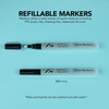 image:imageFW Mixed Media Paint Markers  Two Empty Markers with 24 mm Round Paint Marker Nibs  Empty Paint Pen 2Pack with Extra Nibs for Liquid Media  Medium Barrel Refillable Paint Pens for Bold Lines1MM Hard  Marker