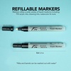 image:imageFW Mixed Media Paint Markers  Two Empty Markers with 24 mm Round Paint Marker Nibs  Empty Paint Pen 2Pack with Extra Nibs for Liquid Media  Medium Barrel Refillable Paint Pens for Bold Lines2X1 12MM Round  Marker