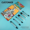 image:imageFW Mixed Media Paint Markers  Two Empty Markers with 24 mm Round Paint Marker Nibs  Empty Paint Pen 2Pack with Extra Nibs for Liquid Media  Medium Barrel Refillable Paint Pens for Bold Lines12MM Round  Nibs