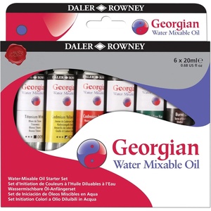 image:imageDaler Rowney Georgian 10Tube Selection Water Mixable Oil Paint Set  Art Paints for Canvas Paper and More  Oil Painting Supplies for Artists and Students  Artist Oil Paint for Any Skill Set6 Pack