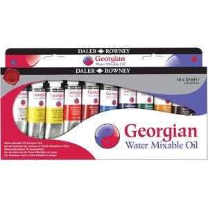 image:imageDaler Rowney Georgian 10Tube Selection Water Mixable Oil Paint Set  Art Paints for Canvas Paper and More  Oil Painting Supplies for Artists and Students  Artist Oil Paint for Any Skill Set10 Pack