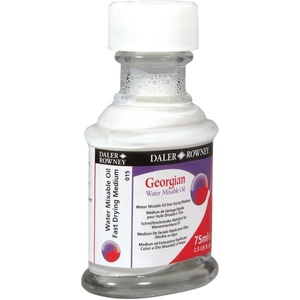 image:imageDaler Rowney Georgian Oil Medium Glass Jar 254oz  75 ml Water Mixable Oil Fast Drying Medium