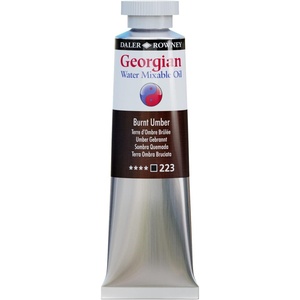 image:imageDaler Rowney Georgian Water Mixable Oil Paint Burnt Umber 37ml Tube  Art Paints for Canvas Paper and More  Oil Painting Supplies for Artists and Students  Artist Oil Paint for Any Skill Set