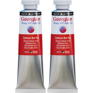 image:imageDaler Rowney Georgian Water Mixable Oil Paint Cadmium Red Hue 37ml Tube  Art Paints for Canvas Paper and More  Oil Painting Supplies for Artists and Students  Artist Oil Paint for Any Skill Set125 Fl Oz Pack of 2