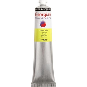 image:imageDaler Rowney Georgian Water Mixable Oil Paint Lemon Yellow 200ml Tube  Art Paints for Canvas Paper and More  Oil Painting Supplies for Artists and Students  Artist Oil Paint for Any Skill Set