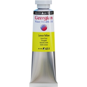 image:imageDaler Rowney Georgian Water Mixable Oil Paint Lemon Yellow 37ml Tube  Art Paints for Canvas Paper and More  Oil Painting Supplies for Artists and Students  Artist Oil Paint for Any Skill Set