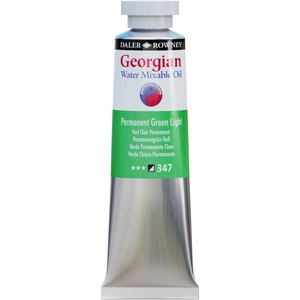 image:imageDaler Rowney Georgian Water Mixable Oil Paint Permanent Green Light 37ml Tube  Art Paints for Canvas Paper and More  Oil Painting Supplies for Artists and Students  Artist Oil Paint for All Skills