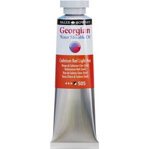 image:imageDalerRowney Georgian Water Mixable Oil Paint Aluminium Tube 125oz  37 ml Cadmium Red Light Hue