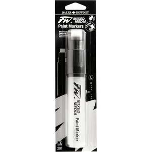 image:imageFW Mixed Media Paint Markers  Two Empty Markers with 24 mm Round Paint Marker Nibs  Empty Paint Pen 2Pack with Extra Nibs for Liquid Media  Medium Barrel Refillable Paint Pens for Bold Lines815MM Flat  Marker