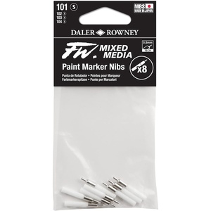 image:imageFW Mixed Media Paint Markers  Two Empty Markers with 24 mm Round Paint Marker Nibs  Empty Paint Pen 2Pack with Extra Nibs for Liquid Media  Medium Barrel Refillable Paint Pens for Bold Lines08MM Technical  Nibs