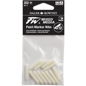 image:imageFW Mixed Media Paint Markers  Two Empty Markers with 24 mm Round Paint Marker Nibs  Empty Paint Pen 2Pack with Extra Nibs for Liquid Media  Medium Barrel Refillable Paint Pens for Bold Lines24MM Round  Nibs