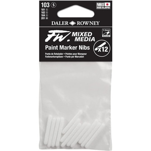 image:imageFW Mixed Media Paint Markers  Two Empty Markers with 24 mm Round Paint Marker Nibs  Empty Paint Pen 2Pack with Extra Nibs for Liquid Media  Medium Barrel Refillable Paint Pens for Bold Lines12MM Round  Nibs