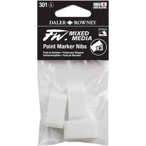 image:imageFW Mixed Media Paint Markers  Two Empty Markers with 24 mm Round Paint Marker Nibs  Empty Paint Pen 2Pack with Extra Nibs for Liquid Media  Medium Barrel Refillable Paint Pens for Bold Lines815MM Flat  Nibs