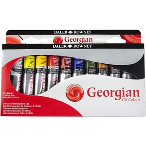 image:imageDalerRowney Georgian 10Tube Studio Artist Oil Paint Set  Painting Set for Canvas Paper and More  Oil Painting Supplies for Artists and Students  Oil Paints for All Skill Sets10 Pack Intro