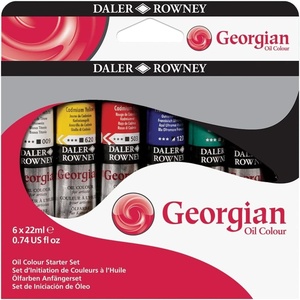 image:imageDalerRowney Georgian 10Tube Studio Artist Oil Paint Set  Painting Set for Canvas Paper and More  Oil Painting Supplies for Artists and Students  Oil Paints for All Skill Sets6 Pack 6X22ML