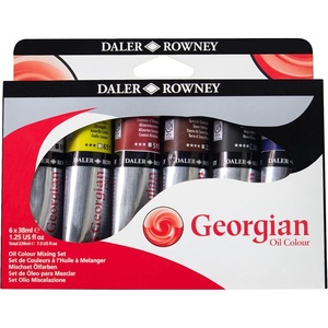 image:imageDalerRowney Georgian 10Tube Studio Artist Oil Paint Set  Painting Set for Canvas Paper and More  Oil Painting Supplies for Artists and Students  Oil Paints for All Skill Sets6 Pack