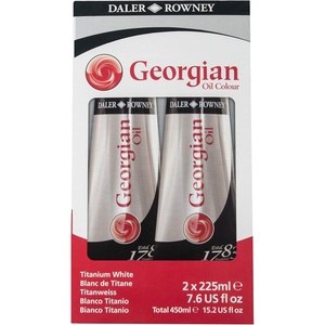 image:imageDalerRowney Georgian Oil Paint Titanium White Twin Pack 225ml Tube  Art Paints for Canvas Paper and More  Oil Painting Supplies for Artists and Students  Artist Oil Paint