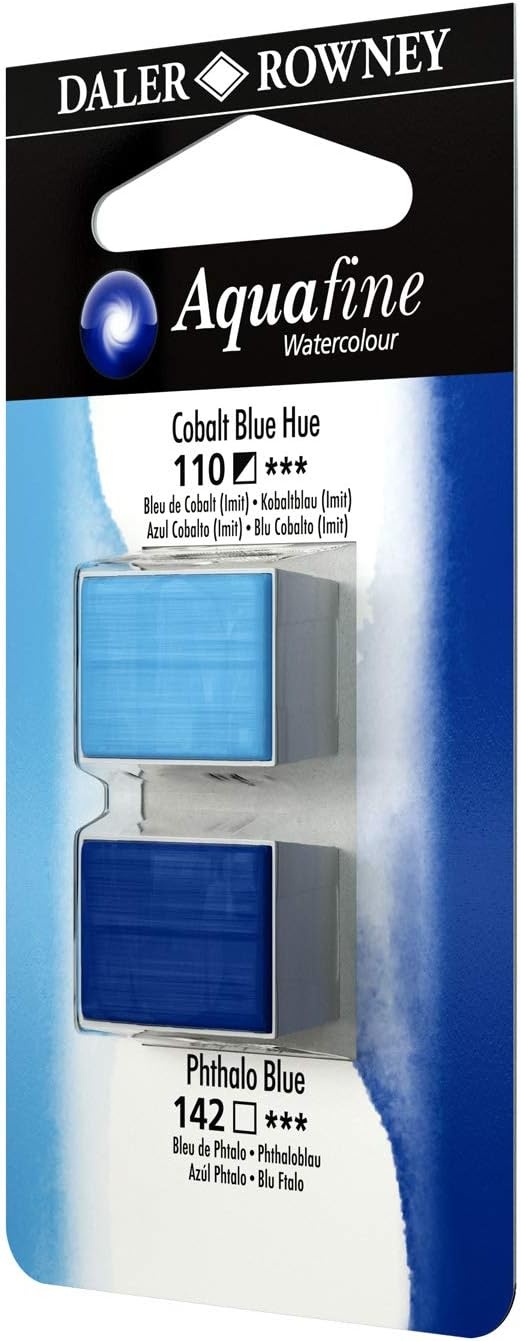 image:imageDalerRowney Aquafine 2pc Watercolor Paint Set Cobalt Blue Hue amp Phthalo Blue  Watercolor Paints for Watercolor Paper and More