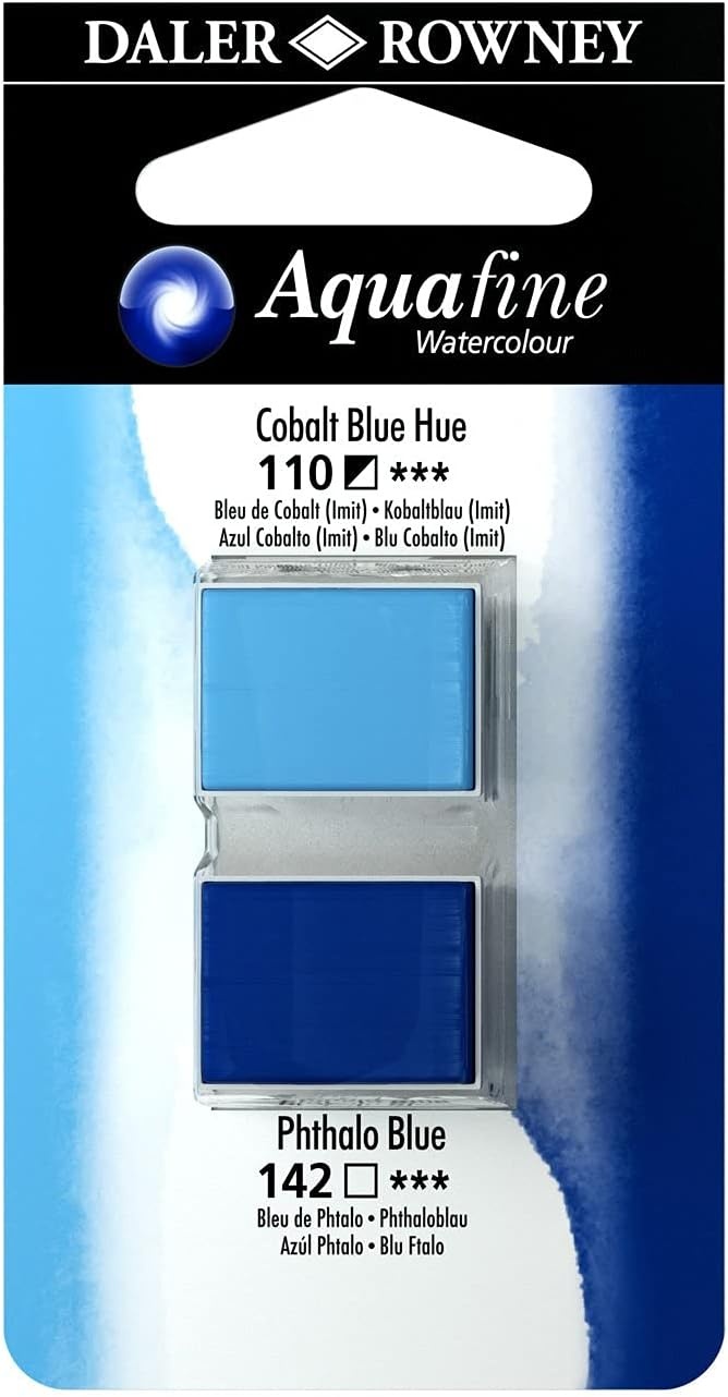 image:imageDalerRowney Aquafine 2pc Watercolor Paint Set Cobalt Blue Hue amp Phthalo Blue  Watercolor Paints for Watercolor Paper and More
