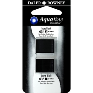 image:imageDalerRowney Aquafine Watercolor Paint Ivory Black amp Lamp Black