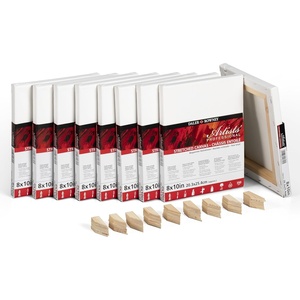 image:imageDalerRowney Artists Stretched Canvas Super Bulk Pack 100 Cotton PrePrimed 9 Pack 8x10 White