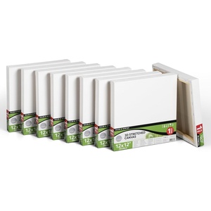 image:imageDalerRowney Simply Stretched Canvas 3D Frame Super Bulk Pack 100 Cotton PrePrimed 9 Pack 12x12 White