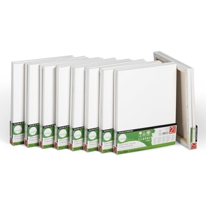 image:imageDalerRowney Simply Stretched Canvas Super Bulk Pack 100 Cotton PrePrimed 18 Pack 11x14 White