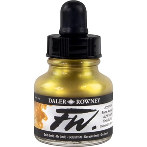 image:imageDaler  Rowney FW 295ml Acrylic Art Ink Bottle  IndigoGold Imitation