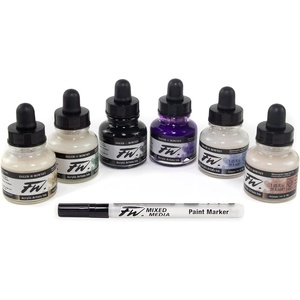 image:imageDaler Rowney FW ACR Ink Set 6X295ML NEON6 Pack  Shimmering