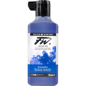 image:imageDaler Rowney FW Acrylic Artists Ink 180ml6oz plastic bottle Rowney Blue D160181119