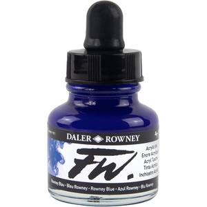 image:imageDaler Rowney FW Acrylic Ink Bottle Rowney Blue  Versatile Acrylic Drawing Ink for Artists and Students  Permanent Calligraphy Ink  Archival Ink for Illustrating and More 1 oz