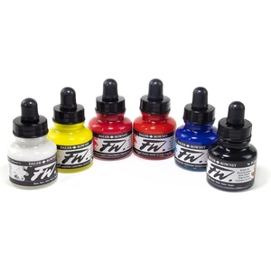 image:imageDalerRowney  FW Acrylic Artists Ink Set  Primary Colors Set