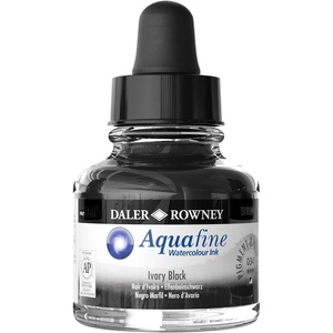 image:imageDalerRowney Aquafine Watercolor Ink Ivory Black 295ml  Versatile Liquid Watercolor Ink for Artists and Students  Use with Paint Brushes Technical Pens Airbrushes and Paint Markers