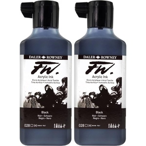 image:imageDalerRowney FW Acrylic Artists Ink 180ml6oz Plastic Bottle India Ink D16018102861 fl oz Pack of 2