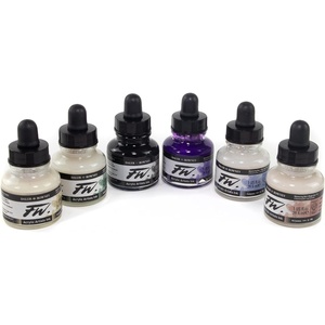 image:imageDalerRowney FW Acrylic Ink Bottle 6Color Shimmering Set Acrylic Set of Drawing Inks for Artists and Students  Permanent Art Ink Calligraphy Set  Calligraphy Ink for Color Mixing