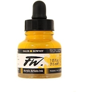 image:imageDalerRowney FW Acrylic Ink Bottle Cool Grey  Versatile Acrylic Drawing Ink for Artists and Students  Permanent Calligraphy Ink  Archival Ink for Illustrating and MoreBrilliant Yellow