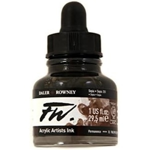 image:imageDalerRowney FW Acrylic Ink Bottle Cool Grey  Versatile Acrylic Drawing Ink for Artists and Students  Permanent Calligraphy Ink  Archival Ink for Illustrating and MoreSepia