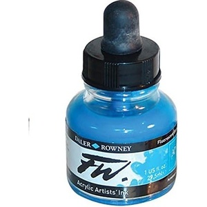 image:imageDalerRowney FW Acrylic Ink Bottle Cool Grey  Versatile Acrylic Drawing Ink for Artists and Students  Permanent Calligraphy Ink  Archival Ink for Illustrating and MoreFluorescent Blue