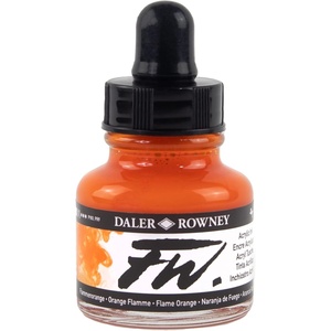 image:imageDalerRowney FW Acrylic Ink Bottle Process Yellow  Versatile Acrylic Drawing Ink for Artists and Students  Permanent Calligraphy Ink  Archival Ink for Illustrating and MoreFlame Orange