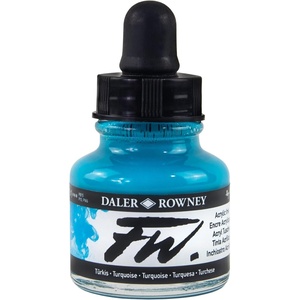image:imageDalerRowney FW Acrylic Ink Bottle Process Yellow  Versatile Acrylic Drawing Ink for Artists and Students  Permanent Calligraphy Ink  Archival Ink for Illustrating and MoreTurquoise