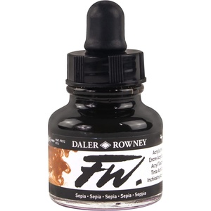 image:imageDalerRowney FW Acrylic Ink Bottle Scarlet  Versatile Acrylic Drawing Ink for Artists and Students  Permanent Calligraphy Ink  Archival Ink for Illustrating and MoreSepia