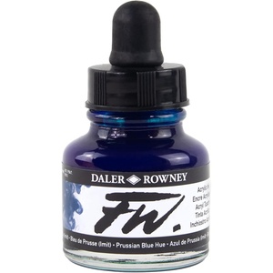image:imageDalerRowney FW Acrylic Ink Bottle Scarlet  Versatile Acrylic Drawing Ink for Artists and Students  Permanent Calligraphy Ink  Archival Ink for Illustrating and MorePrussian Bluehue