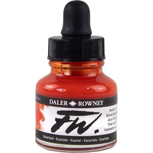 image:imageDalerRowney FW Acrylic Ink Bottle Scarlet  Versatile Acrylic Drawing Ink for Artists and Students  Permanent Calligraphy Ink  Archival Ink for Illustrating and MoreScarlet