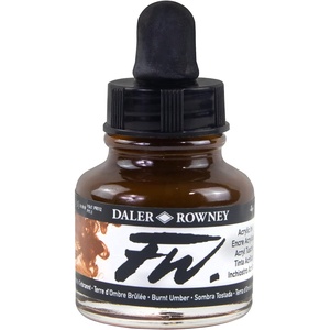 image:imageDalerRowney FW Acrylic Ink Bottle Scarlet  Versatile Acrylic Drawing Ink for Artists and Students  Permanent Calligraphy Ink  Archival Ink for Illustrating and MoreBurnt Umber