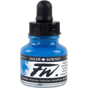 image:imageDalerRowney FW Acrylic Ink Bottle Scarlet  Versatile Acrylic Drawing Ink for Artists and Students  Permanent Calligraphy Ink  Archival Ink for Illustrating and MoreProcess Cyan